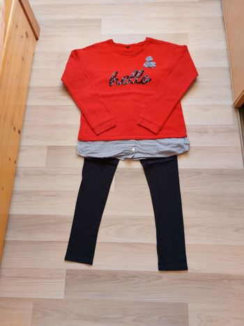 Ensemble sweat sequins + caleçon 12 ans