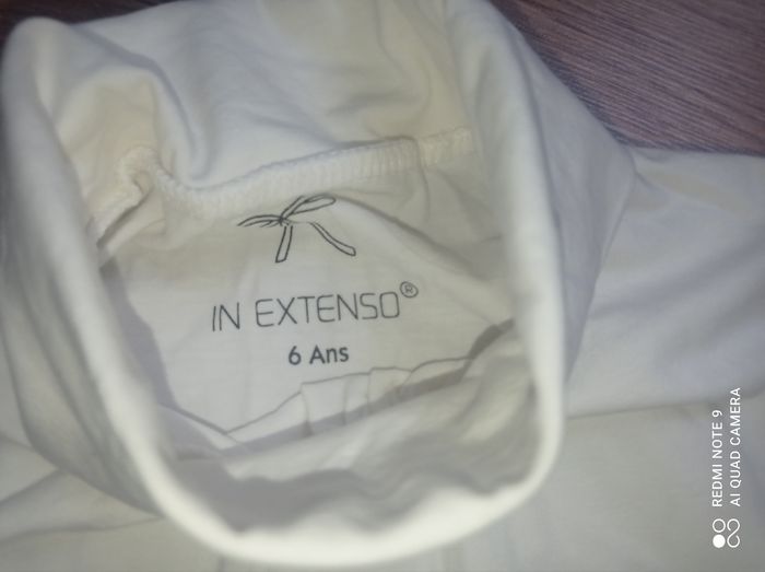 Sous pull col roulé fille, In Extenso, taille 6 ans NEUF - photo numéro 2