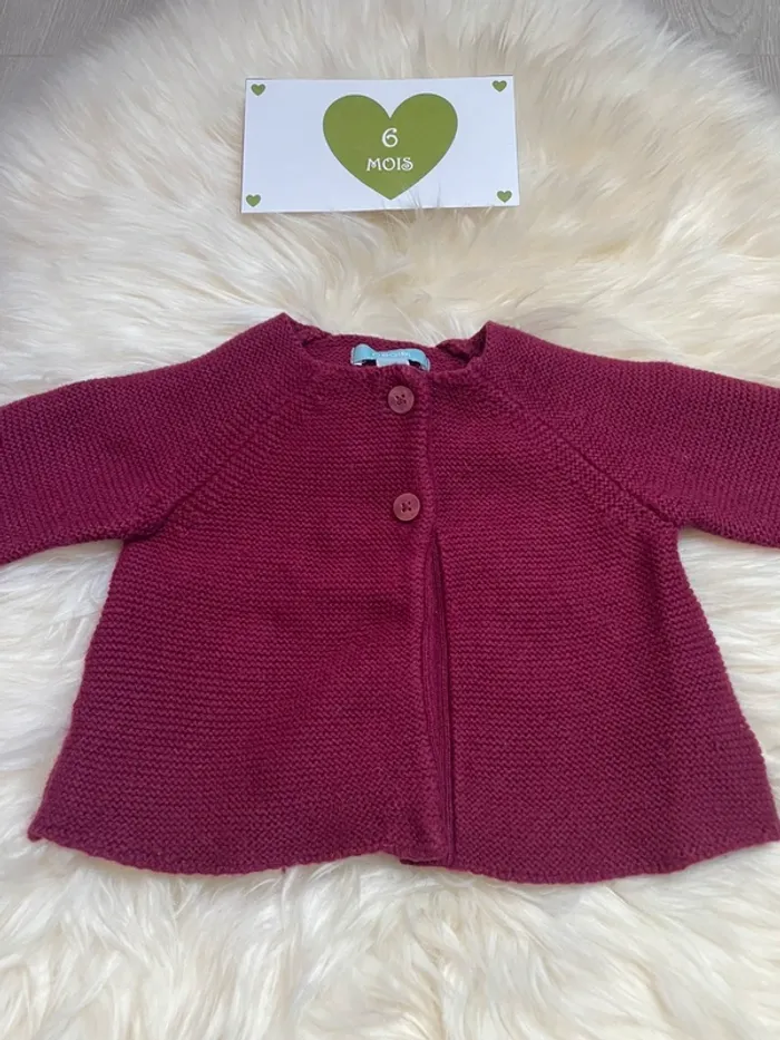 6 mois - Gilet prune Obaidi - photo numéro 2