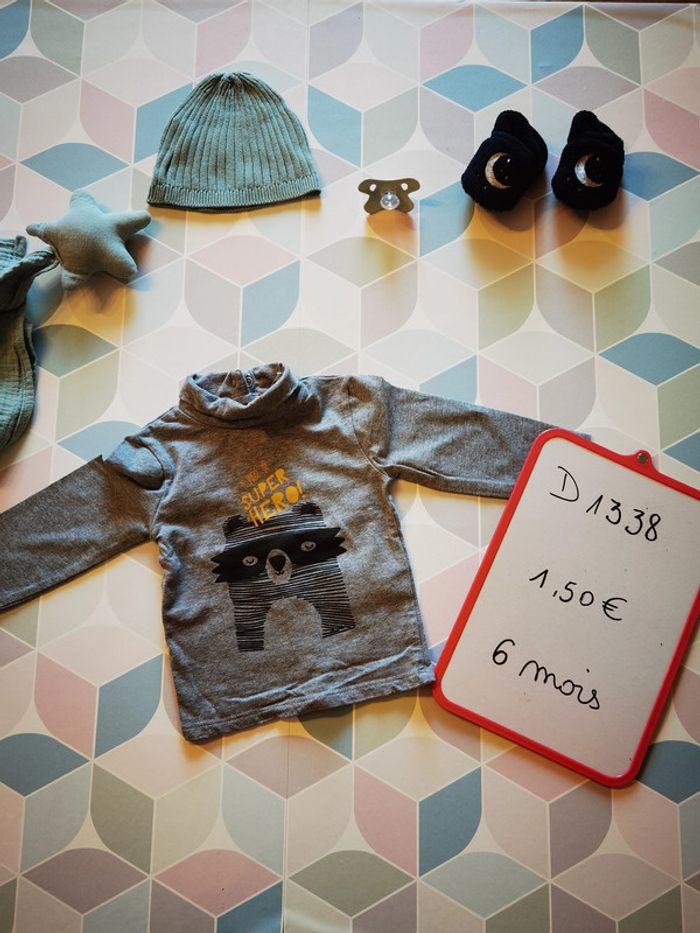 D1338 - sous pull garçon 6 mois