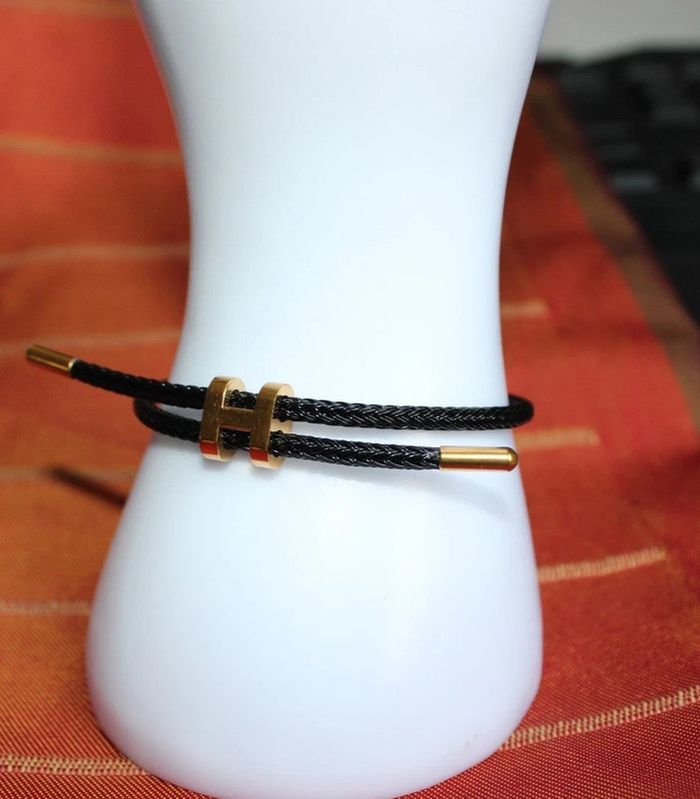 bracelet h en cordon tressé + acier inoxydable  pour adultes - photo numéro 2