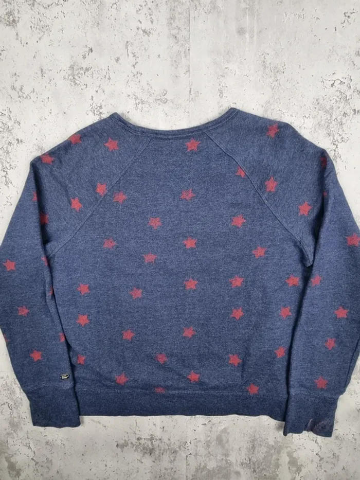 Sweat Tommy Hilfiger bleu à étoiles – Taille L Femme (mesures en photos) - photo numéro 4