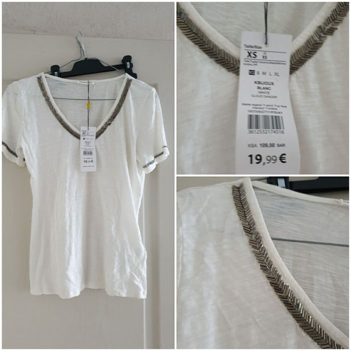 T shirt blanc crème