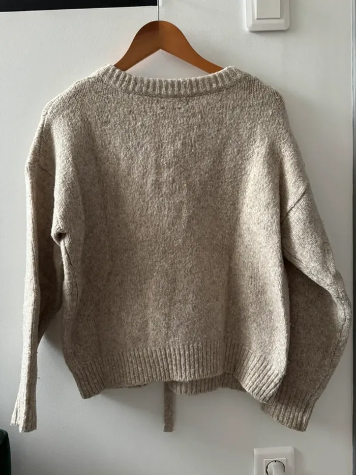 Pull en laine beige Zara - photo numéro 4