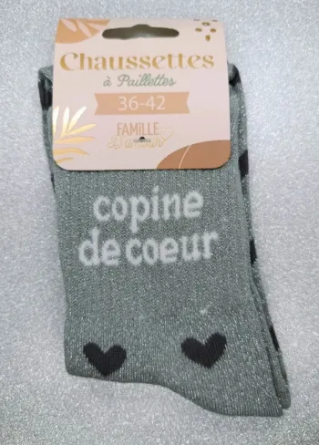 Chaussette à paillettes message