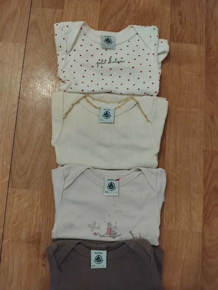 Petit bateau bodies manches longues fille 3mois - photo numéro 3