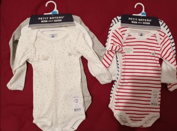 Lot 6 bodies 6 mois petit bateau neuf