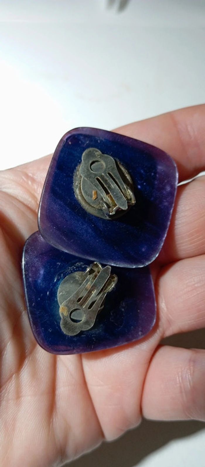 Clips d'oreilles vintage carrés - photo numéro 6