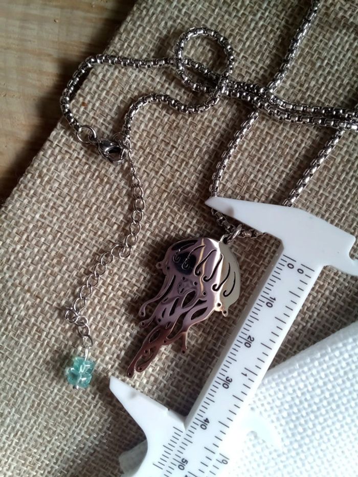 Collier méduse en acier inoxydable argenté - photo numéro 3