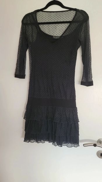 Robe tunique cache cache 36 noire plumetis