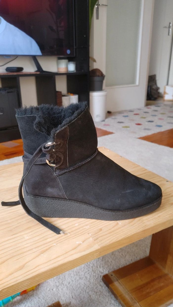 Boots bottine fourré véritable nubuk daim - photo numéro 16