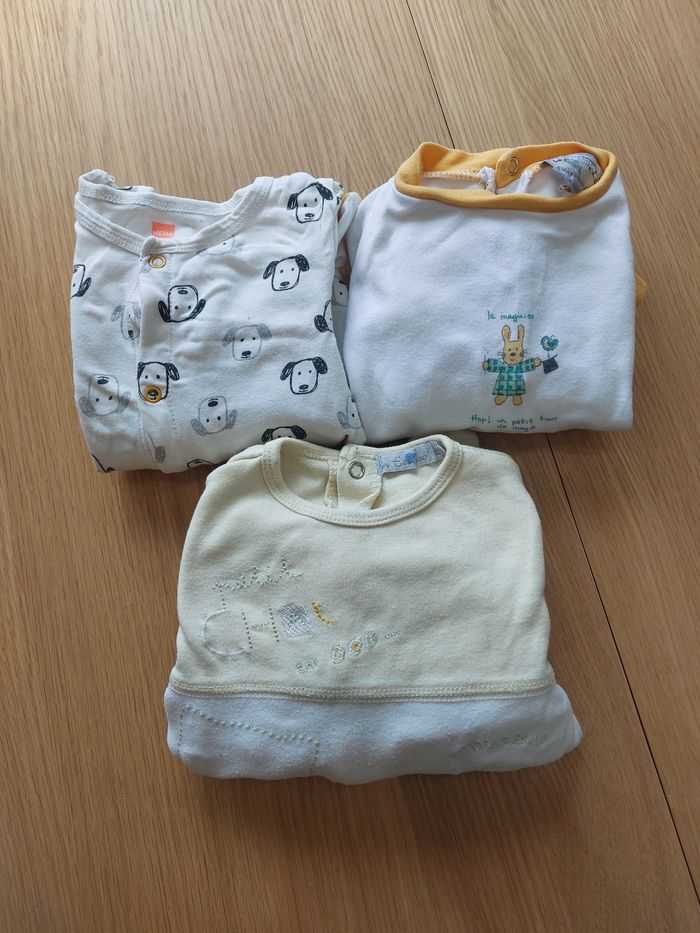 Lot 3 pyjamas 1 pièce 74cm/12m