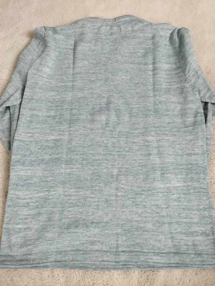 Pull bleu boutonné col celio S - photo numéro 2