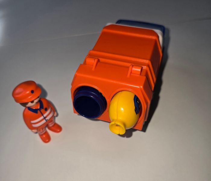 123 playmobil camion poubelles/ boîte à formes 6774 complet - photo numéro 2