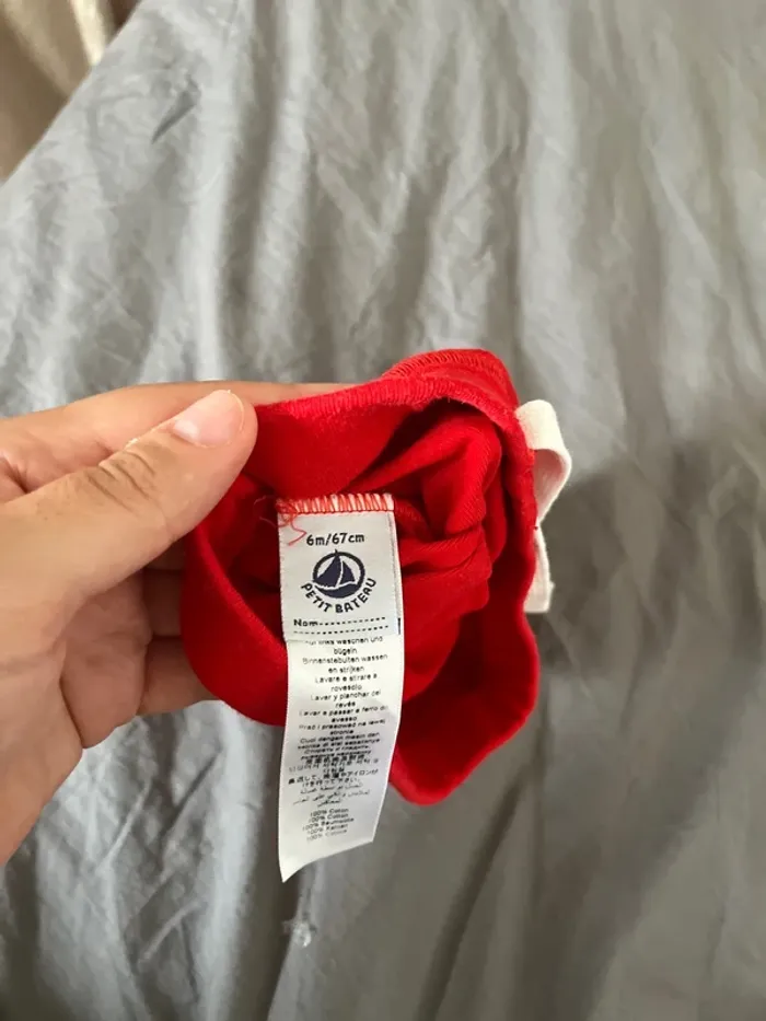 Short rouge petit bateau - 6 mois - photo numéro 3
