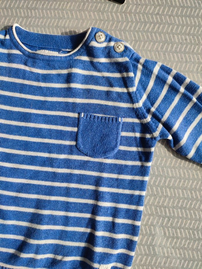 Pull en maille fine pour bébé garçon – Taille 9 mois Marque : Zara - photo numéro 6