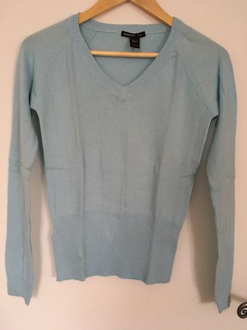 Pull fin bleu ciel