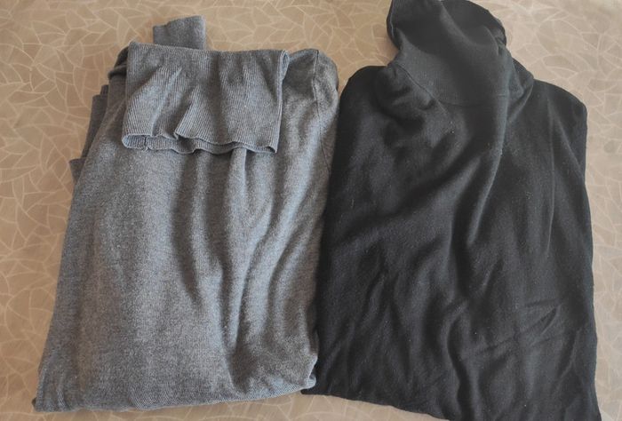 Lot 2 pulls fins col roulés homme taille S