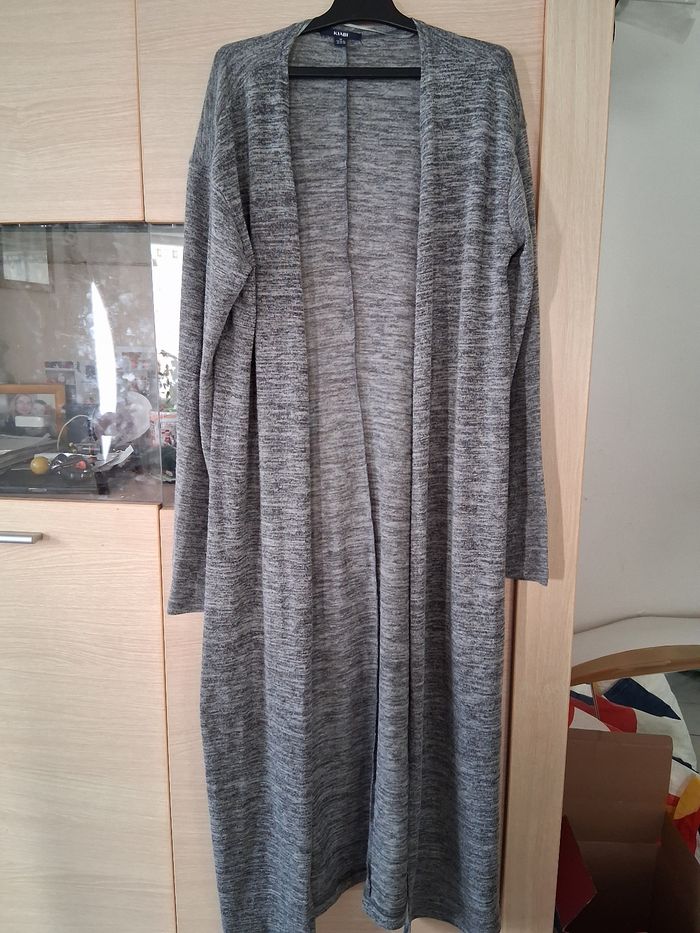 Long gilet gris