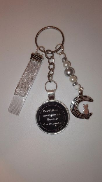 Cadeau sœur, porte clé message bijoux de sac " meilleure sœur du monde"