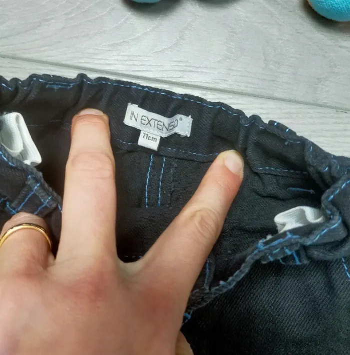 Pantacourt bleu brut bébé garçon 9 mois In Extenso - photo numéro 3