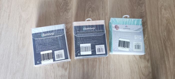 Lot 3 draps housse matelas bébé jersey Domiva 60*120cm - photo numéro 2