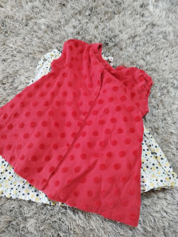 Lot de deux robes bébé fille été manches courtes 6 mois - photo numéro 5