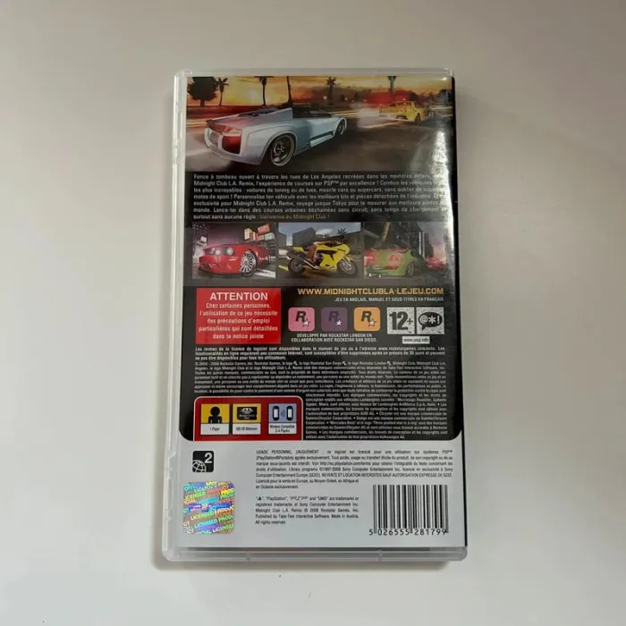 Jeu psp playstation sony midnight club remix - photo numéro 3