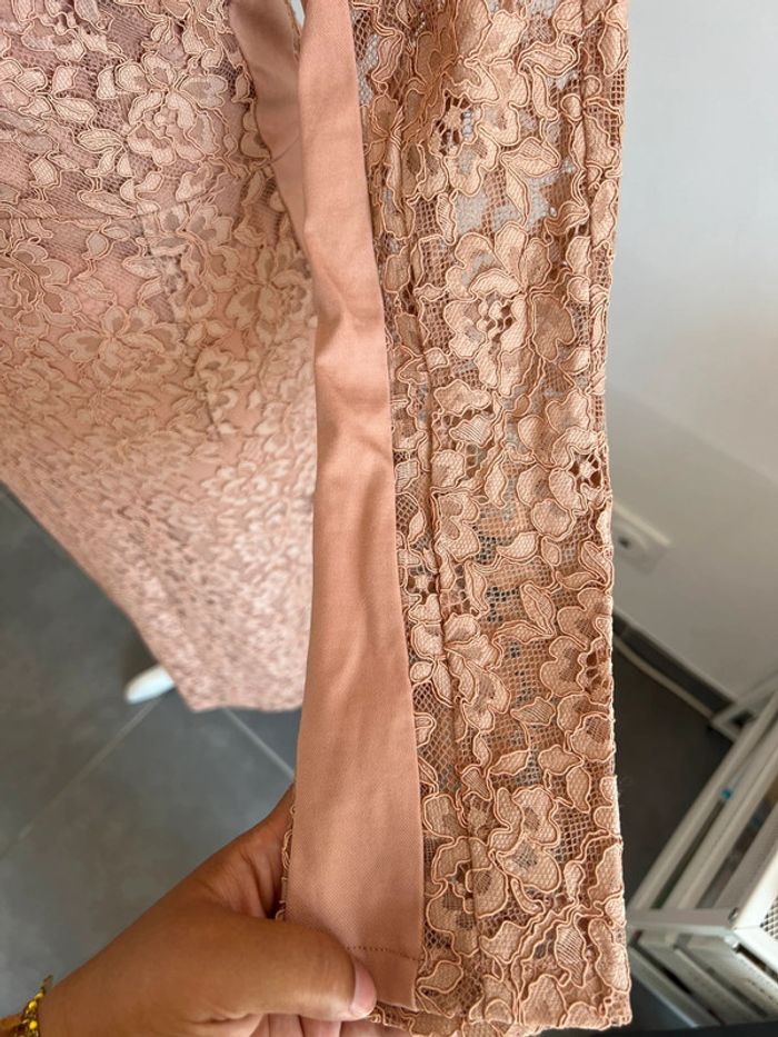 Robe Longue Rose en Dentelle Mango Taille S - photo numéro 3