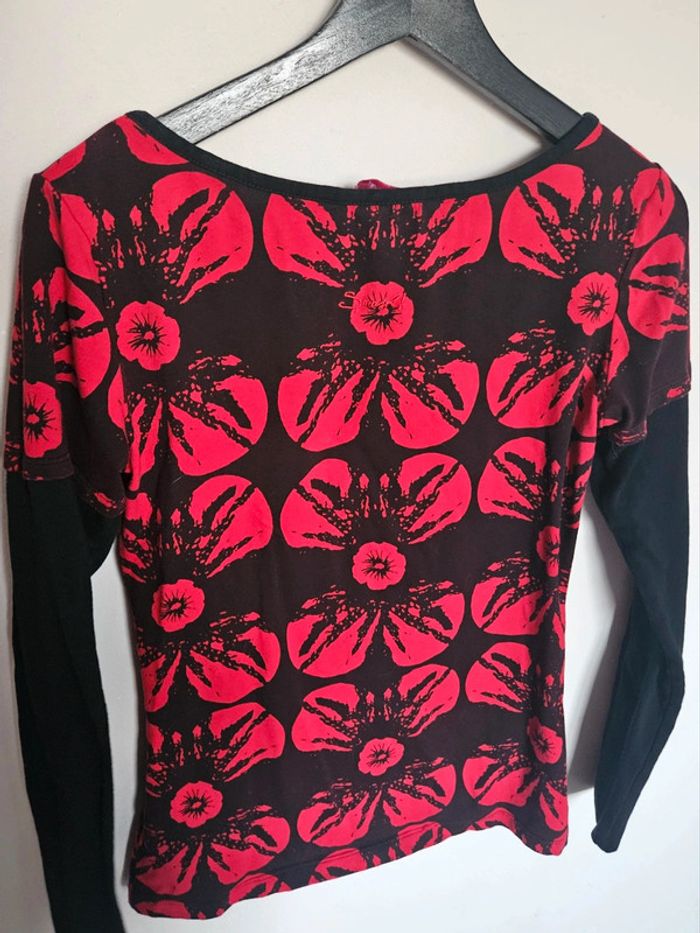 T-shirt rouge et noir Smash taille M - photo numéro 9