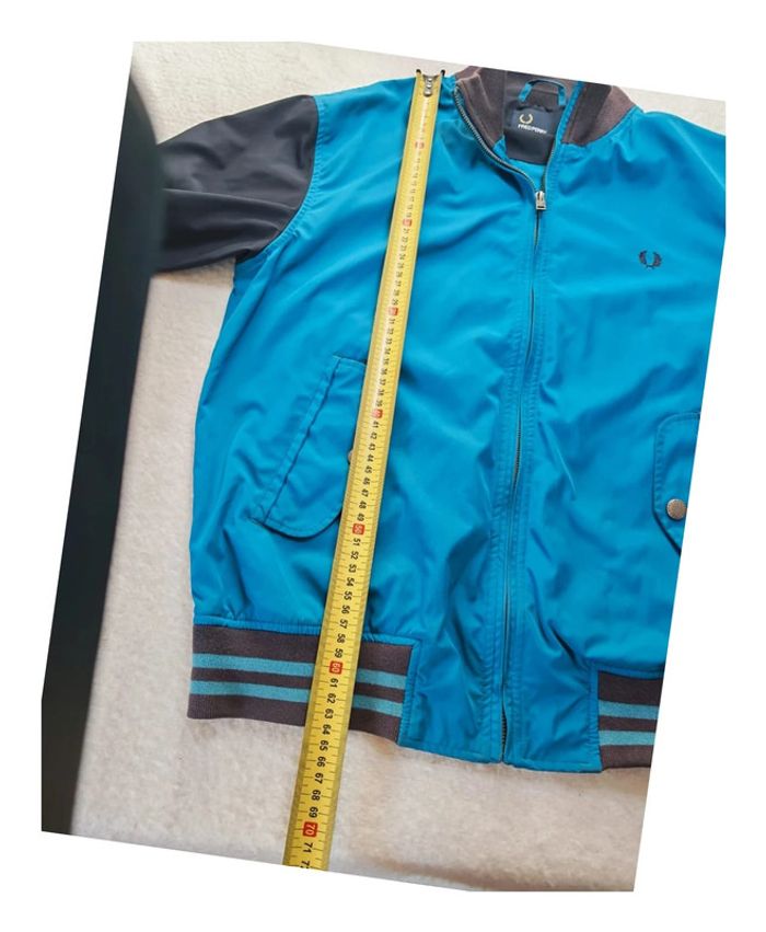 Veste Bomber Fred Perry Authentique - T.M - Bleu/Anthracite - - photo numéro 8