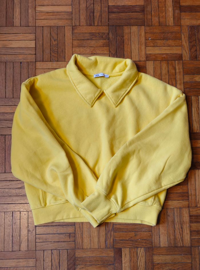 Joli sweat jaune Zara - photo numéro 2