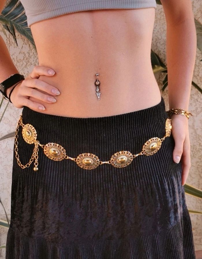 A48 ceinture chaîne de corps doré or tendance réglable