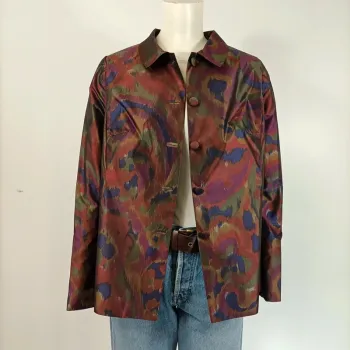 Veste vintage satinée imprimée abstrait - Taille 38/40 - A115