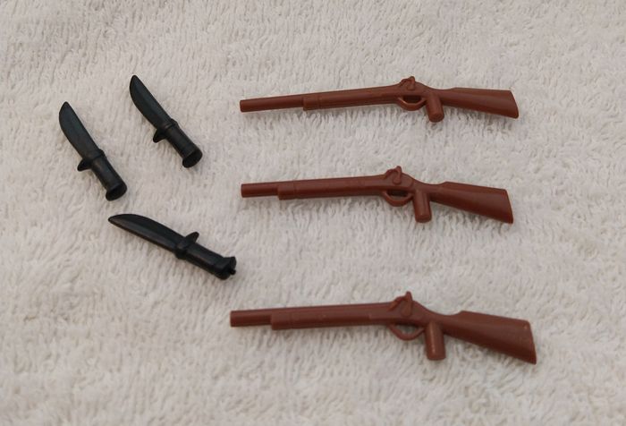 lot Playmobil carabine et couteau fusil  arme western cow-boy