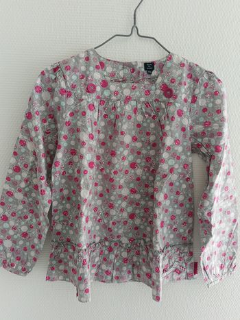Blouse manches longues 10 ans fille fleurie 