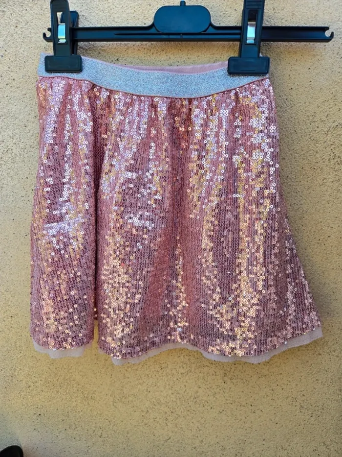 Jupe paillettes rose 8 ans