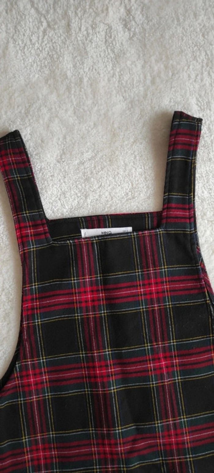 Jolie petite robe style salopette combinaison Mango casual S à carreaux écossaise - photo numéro 7
