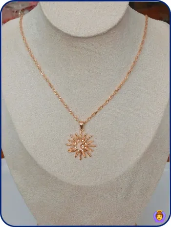 Collier doré soleil & lune – bijou céleste tendance femme