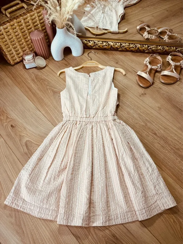 Taille 8 ans robe cérémonie fille Kiabi rose * rayures * 🌸 - photo numéro 6
