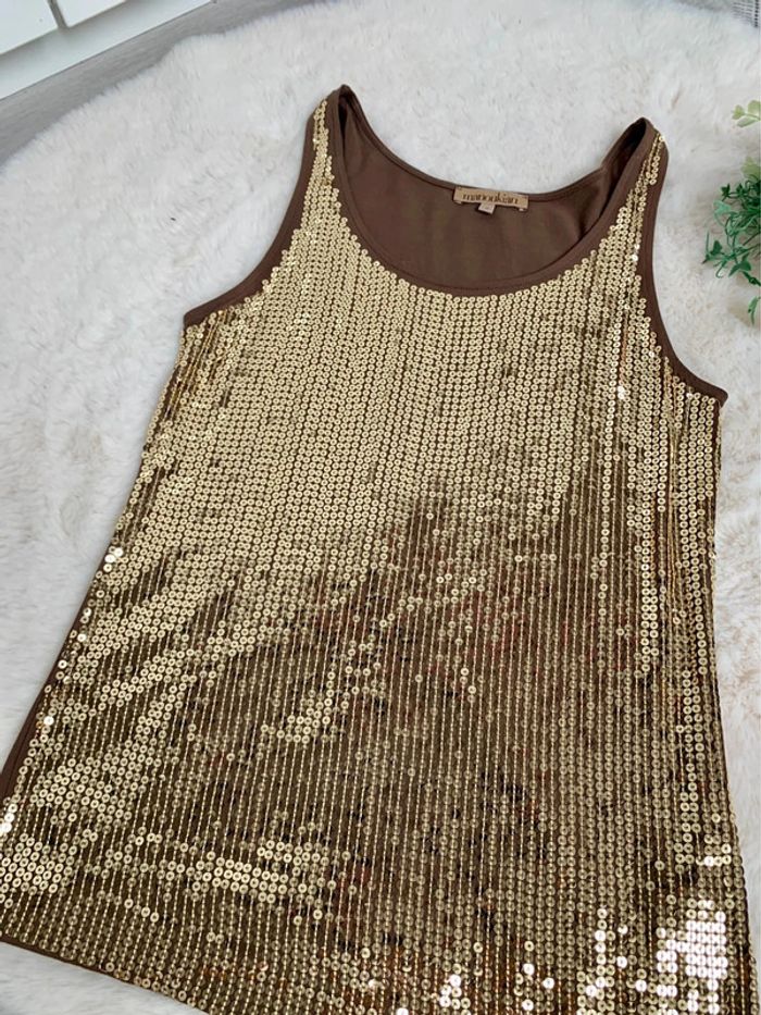 Top à sequins dore - photo numéro 2
