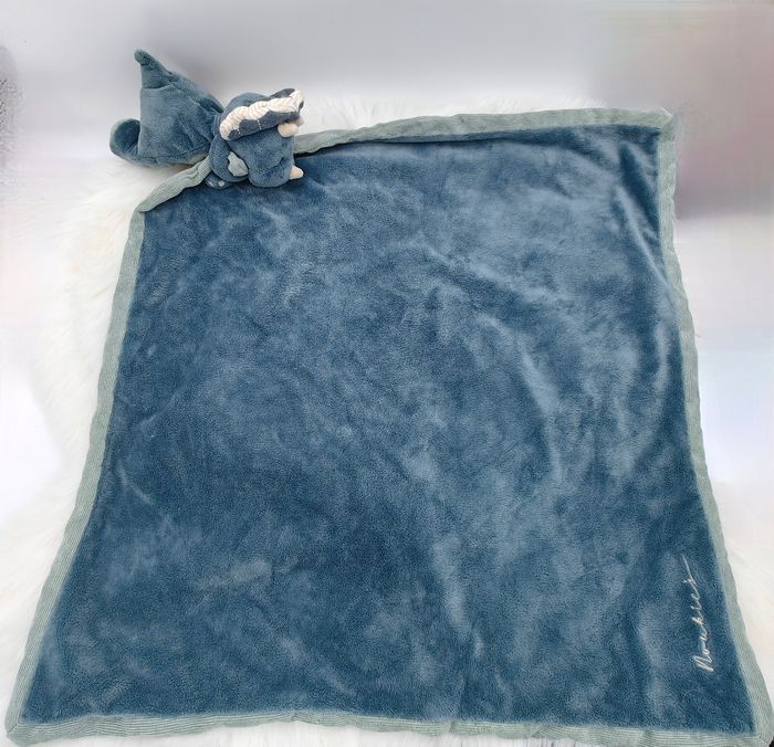 Doudou Ma première couverture en Veloudoux Ops Bleu de Noukies - photo numéro 7