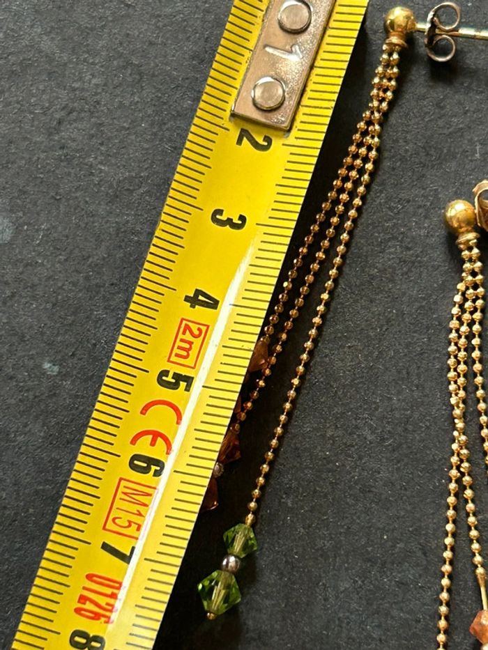 Belle paire de boucles d’oreilles pendantes en or 18 carats avec perles femme TBE - photo numéro 13