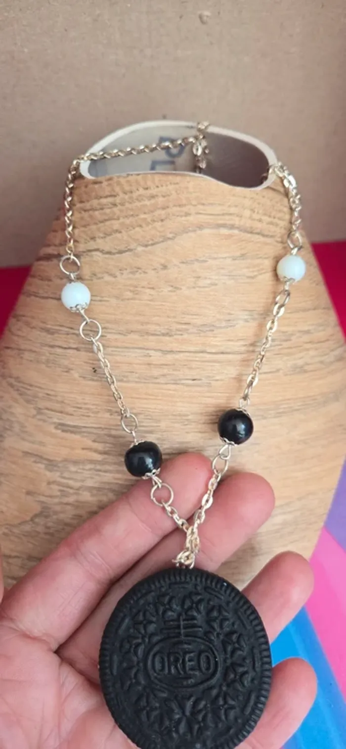 Collier sautoir Oreo Fimo - photo numéro 4