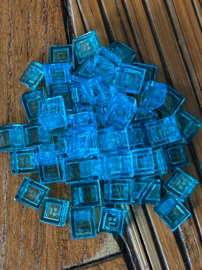 50 Lego Slope 30 1 x 1 x 2/3 ref 54200 trans Light Blue