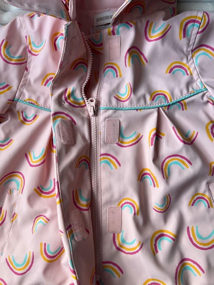 Manteau imperméable rose à arcs-en-ciel Orchestra – Taille 9 mois - photo numéro 4