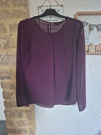 Magnifique blouse transparente prune Burton taille 44