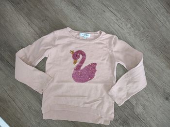 Pull 3/4 ans tex avec un cygne