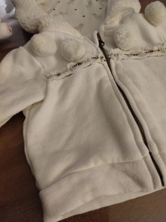 Gilet zippé crème - photo numéro 2