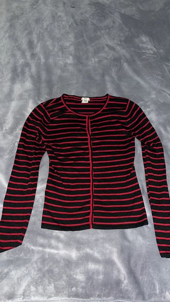 Mango femme gilet noir rouge S 36